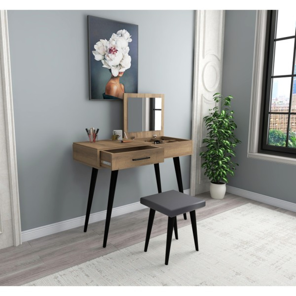 Decor Loger Rouge Makyaj Masası - Ceviz Dresuar / Makyaj Masası Fiyatı