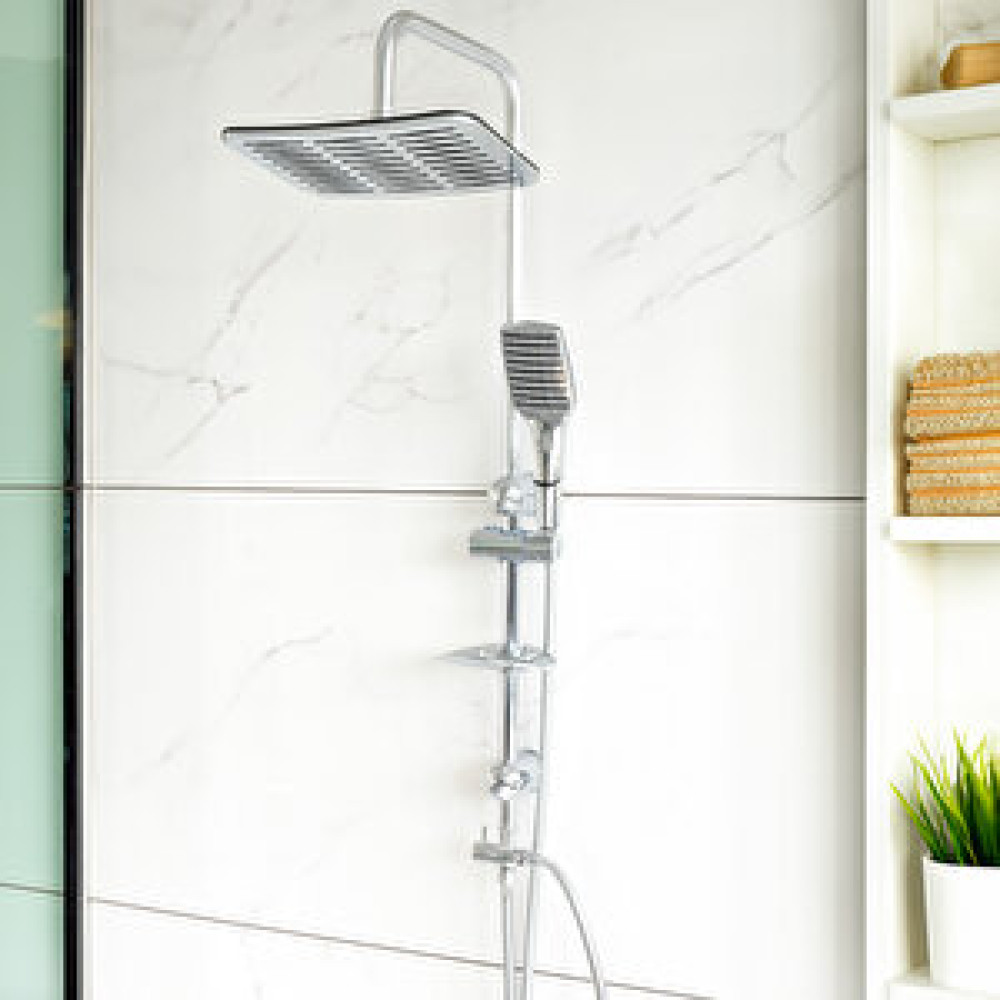 Decordem Banora Deluxe Izgara Duş Sistemi, 2 Fonksiyon El Duşu Takımı, Paslanmaz Çelik, Standart Sabunluk, Krom Bataryalar & Musluklar Fiyatı