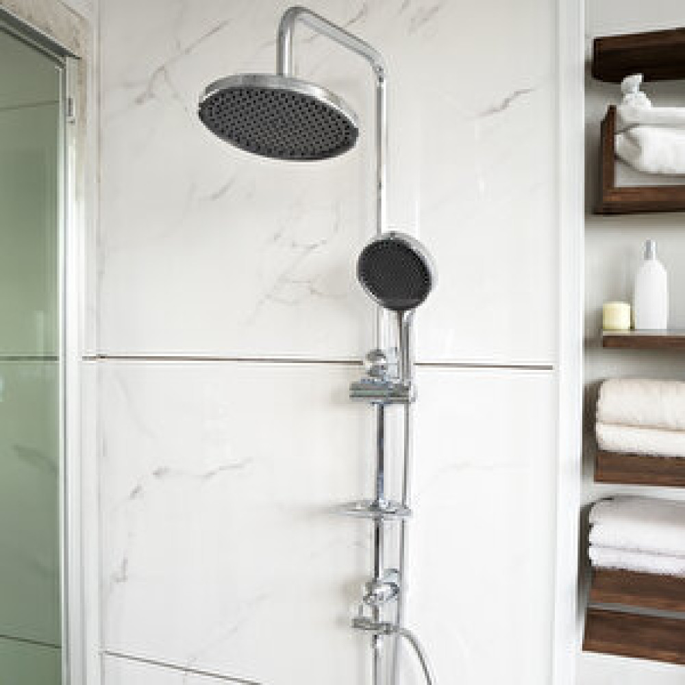 Decordem Banora Deluxe Yuvarlak Duş Sistemi, 2 Fonksiyon El Duşu Takımı, Paslanmaz Çelik, Standart Sabunluk, Krom Bataryalar & Musluklar Fiyatı