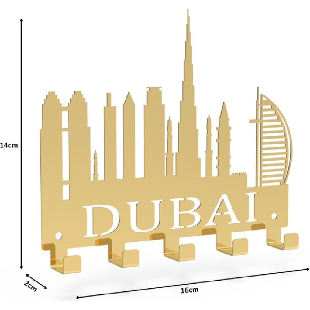 Decorelax Dubai Temalı Metal Anahtarlık Gold Eşya Saklama / Düzenleme Fiyatı