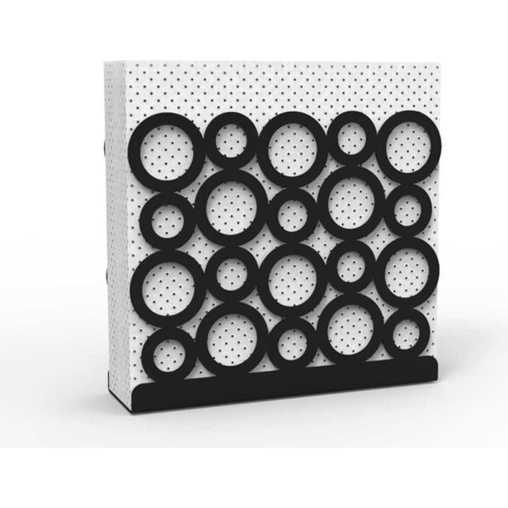 Decorelax Modern Halka Tasarımıyla Zarif Sofralar: Siyah Renk Metal Peçetelik - 14 x 14 cm Masa Örtüsü Fiyatı