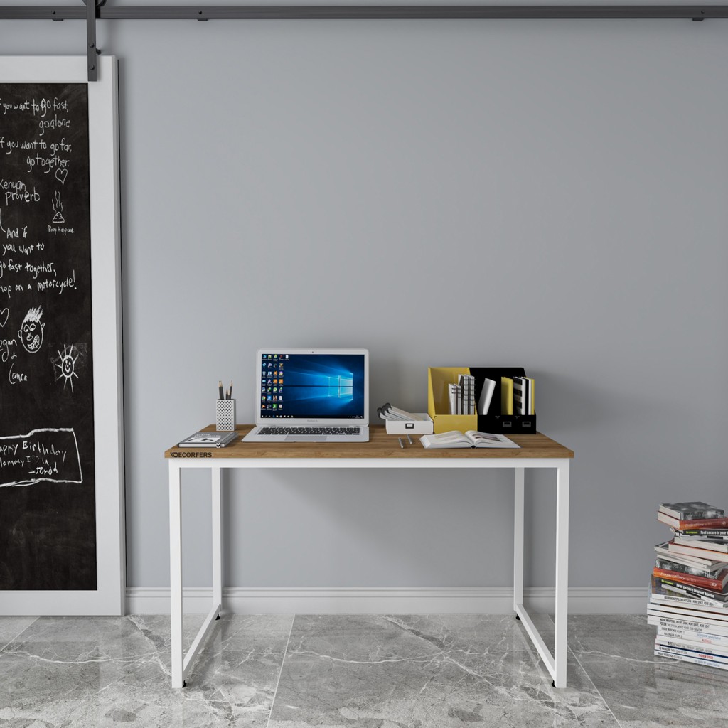 Decorfers Rega Çalışma Masası 120 x 60 cm - 120x60 cm - Beyaz - Safir Meşe Çalışma Masası Fiyatı