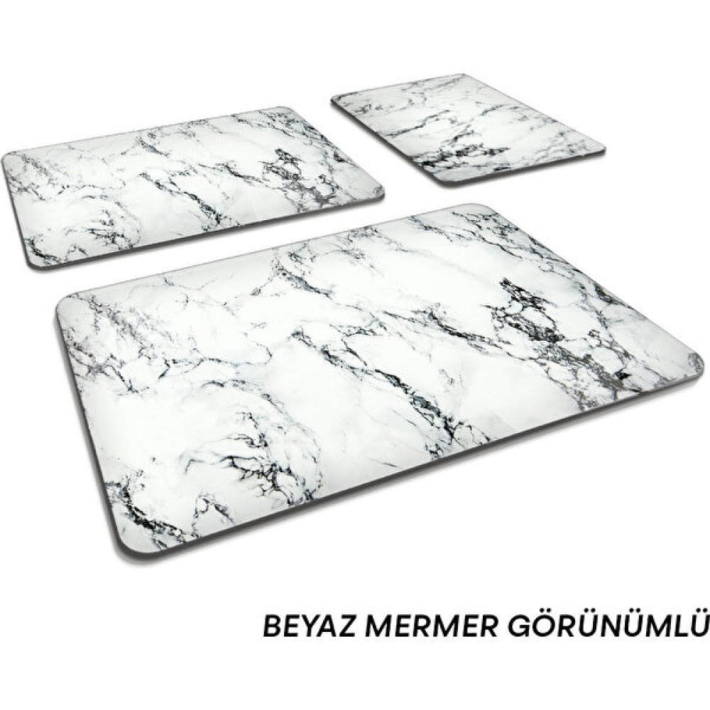 Decorita 3'lü Takım Beyaz Mermer Görünümlü | Cam Kesme Tahtası - Cam Kesme Tablası Kesme Tahtaları / Kesim Tablaları Fiyatı