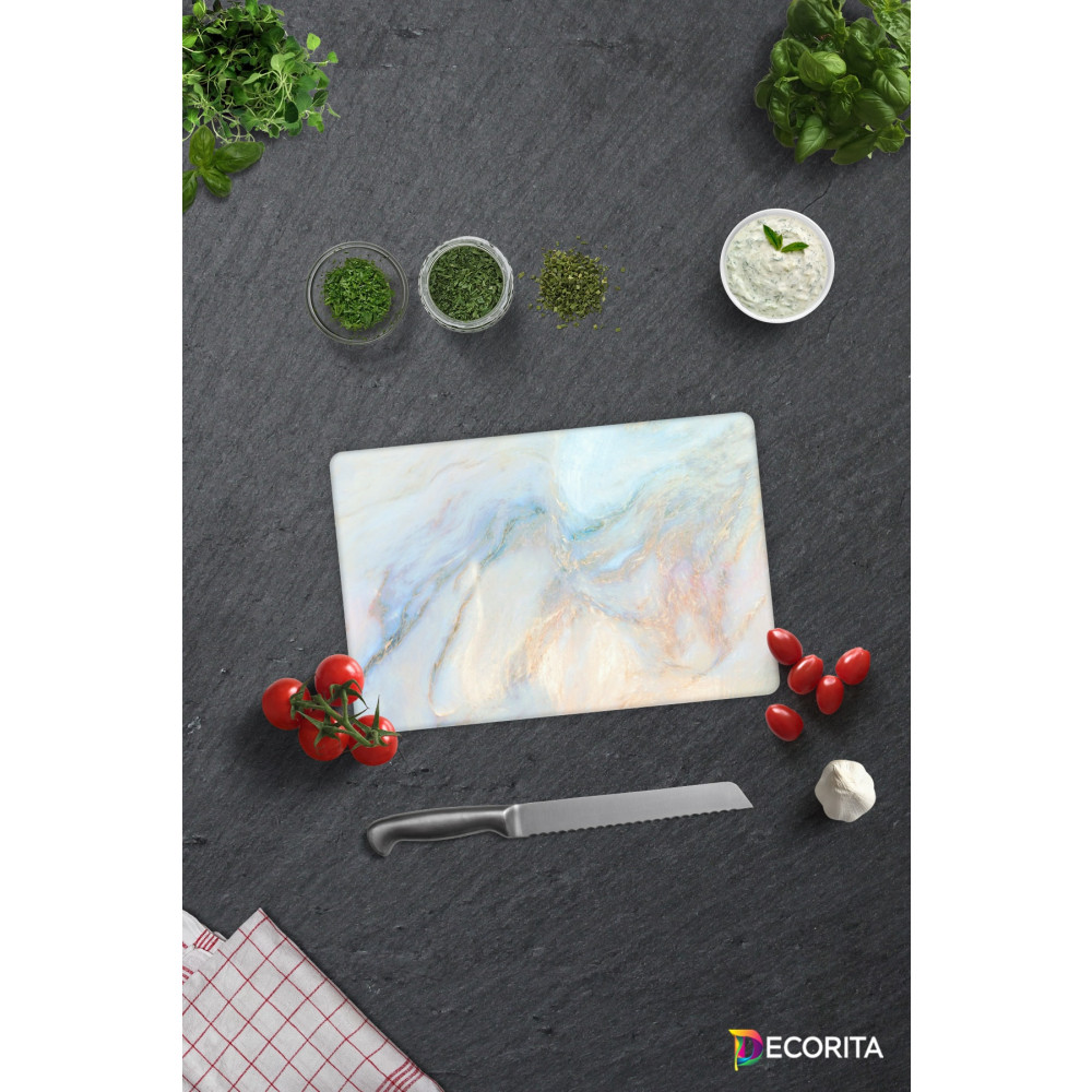 Decorita Supreme Mermer Görünümlü | Cam Kesme Tahtası - Cam Kesme Tablası | 20cm X 30cm Kesme Tahtaları / Kesim Tablaları Fiyatı
