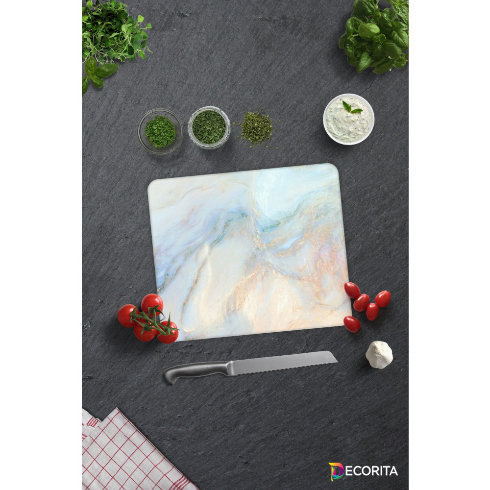 Decorita Supreme Mermer Görünümlü | Cam Kesme Tahtası - Cam Kesme Tablası | 29cm X 34cm Kesme Tahtaları / Kesim Tablaları Fiyatı