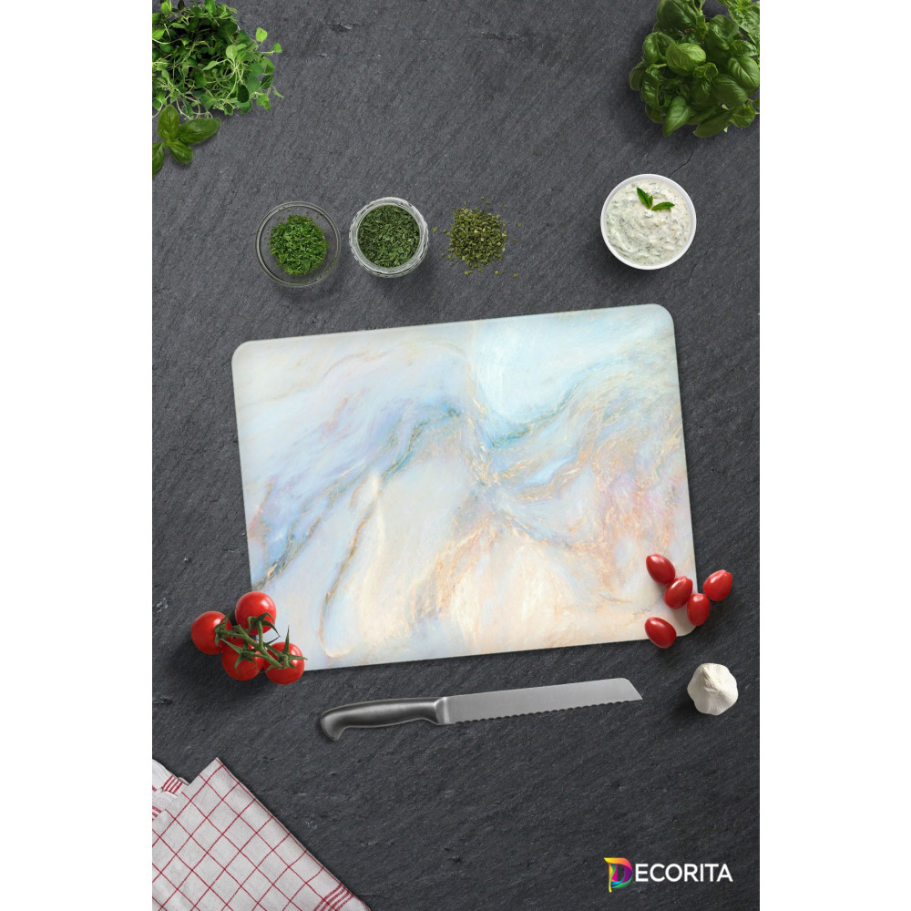Decorita Supreme Mermer Görünümlü | Cam Kesme Tahtası - Cam Kesme Tablası | 30cm x 40cm Kesme Tahtaları / Kesim Tablaları Fiyatı