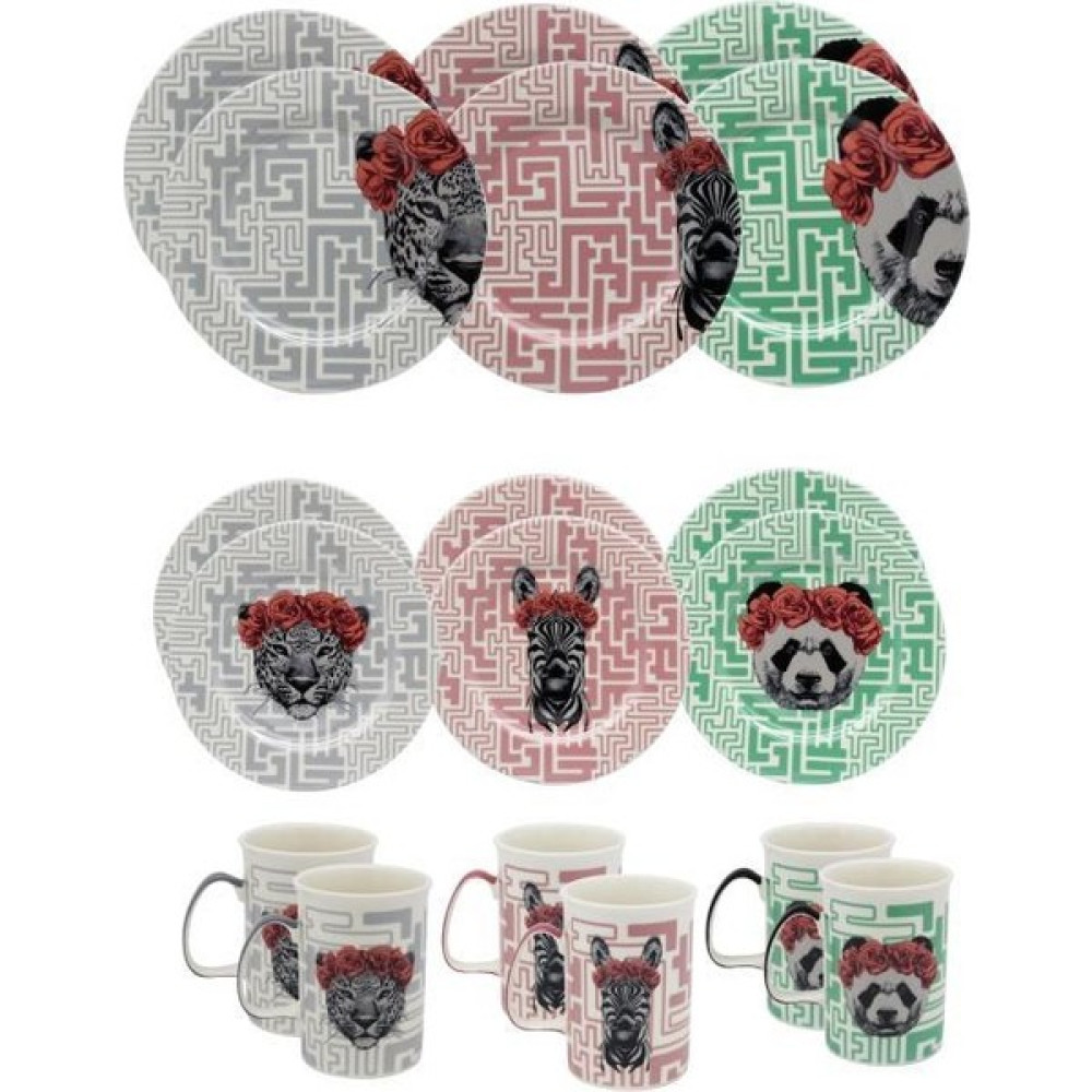 Decorium Gordion M06117 18 Parça Yemek Takımı Kaplan-Panda-Zebra Kahvaltı Takımı Fiyatı