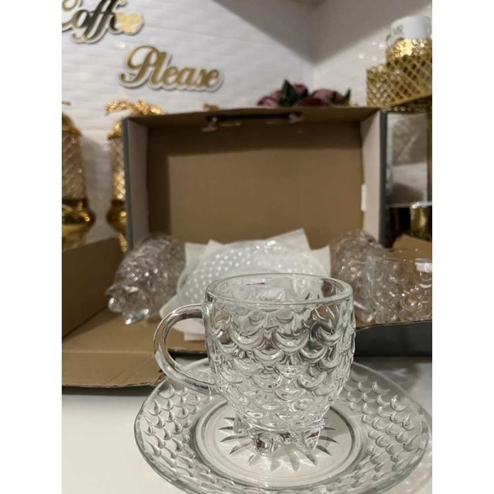 Decorland 12 Parça Nescafe Seti Cam (Decorland Boncuk Serisi) Fincan / Bardak / Kahve Takımı Fiyatı