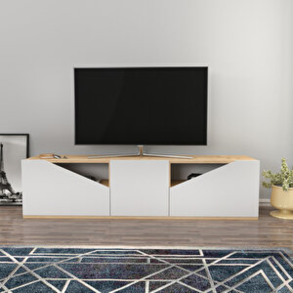 Decorotika Decoroti̇ka Carson Tv Üni̇tesi̇ Safi̇rmeşe Beyaz Tv Ünitesi / Sehpası Fiyatı