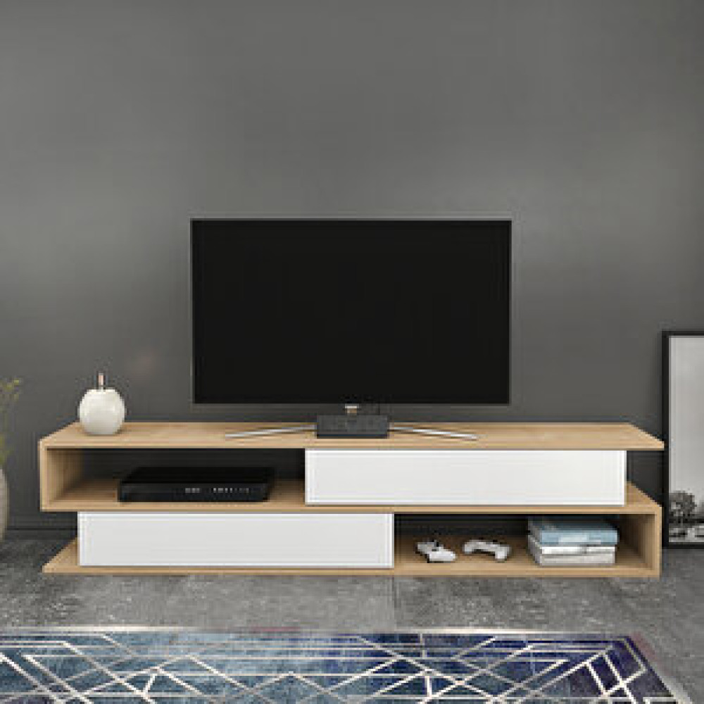Decorotika Decoroti̇ka Cortez Tv Üni̇tesi̇ Safi̇rmeşe Beyaz Tv Ünitesi / Sehpası Fiyatı