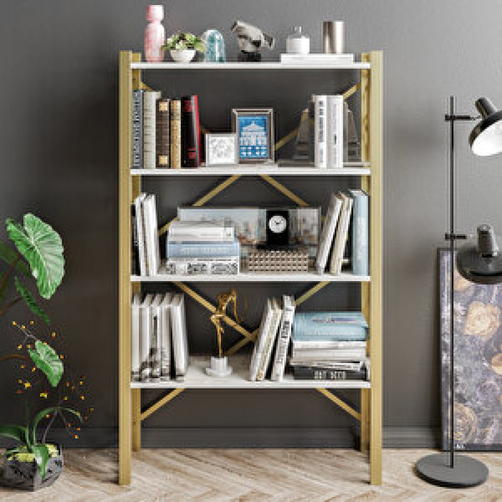 Decorotika Decoroti̇ka Li̇dya Ki̇taplik Gold Beyaz Kitaplık Fiyatı