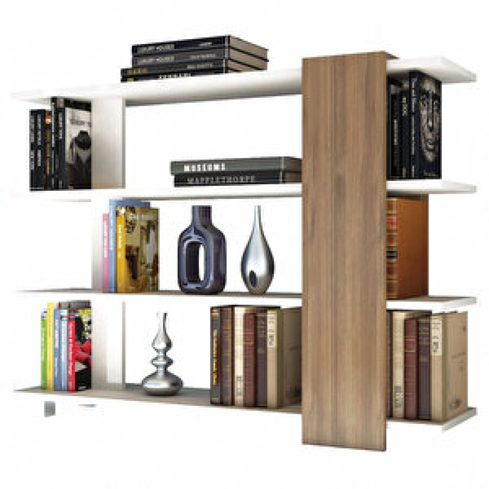 Decorotika Nur Kitaplık Beyaz Ceviz Kitaplık Fiyatı