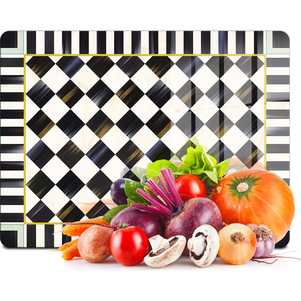 Decovetro Cam Kesme Tahtası ve Sunumluk ve Sunum Tabağı Mackenzie Siyah Beyaz Damalı 30X40 cm SSD / Solid State Drive Fiyatı