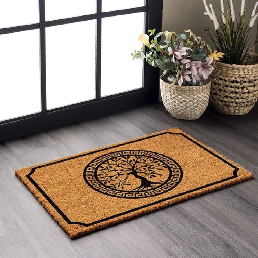 Decovetro Paspas Hayat Ağacı Desenli Kapı Önü Paspası - 40 x 60 cm - Kahverengi Paspas Fiyatı
