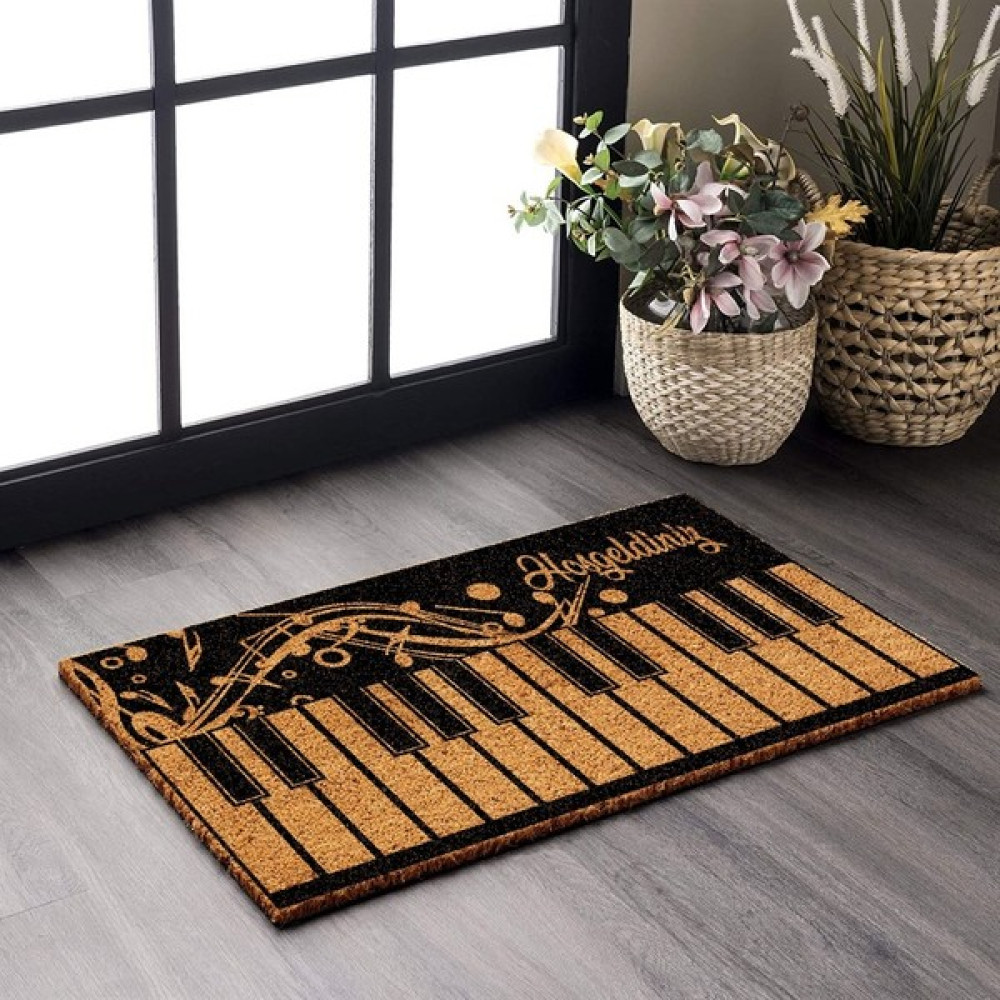 Decovetro Paspas Piyano Desenli Kapı Önü Paspası - 40 x 60 cm - Kahverengi Paspas Fiyatı