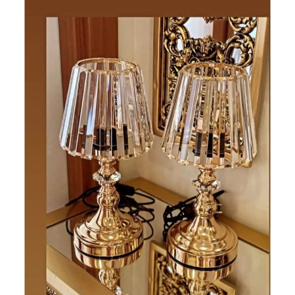 Decovien Taşlı Abajur 2'li - Gold Abajur Fiyatı