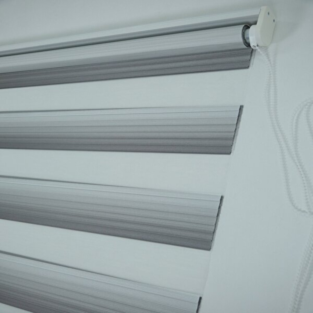 Decoviva Zebra Stor Perde 4051 Geniş Pliseli Gri Beyaz Geçişli Ev Ofis Mutfak Çocuk Odası Yatak Odası Salon Perdesi - 80 x 200 cm - Gri - Beyaz Perde Fiyatı