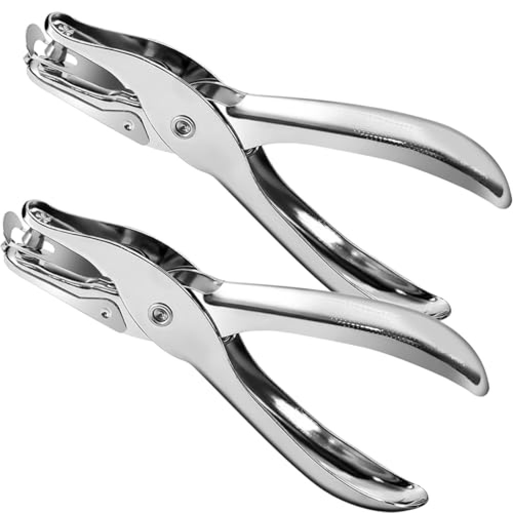 Decymis 2 Pieces Small Single Hole Punch, 1/4 Inch One Hole Paper Punch with 8 Sheet Capacity, Punch Accuracy, Hole Puncher Single for Crafts, Tags, and Tickets