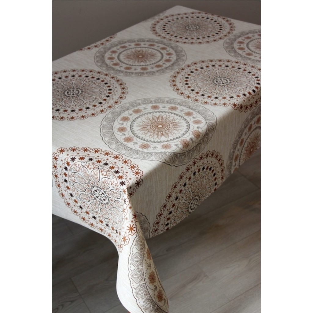 Dede Ev Tekstil Astarlı Silinebilir PVC Muşamba Masa Örtüsü Koyukahve Osmanlı - 140 x 300 cm - Kahverengi Masa Örtüsü Fiyatı