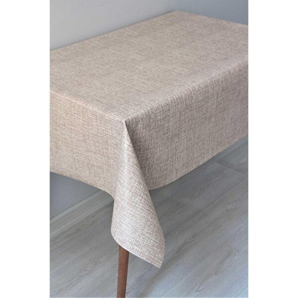 Dede Ev Tekstil Elyaf Astarlı Silinebilir Pvc Muşamba Masa Örtüsü 50-D Mrlketen - Kahverengi - 130 x 160 cm Masa Örtüsü Fiyatı