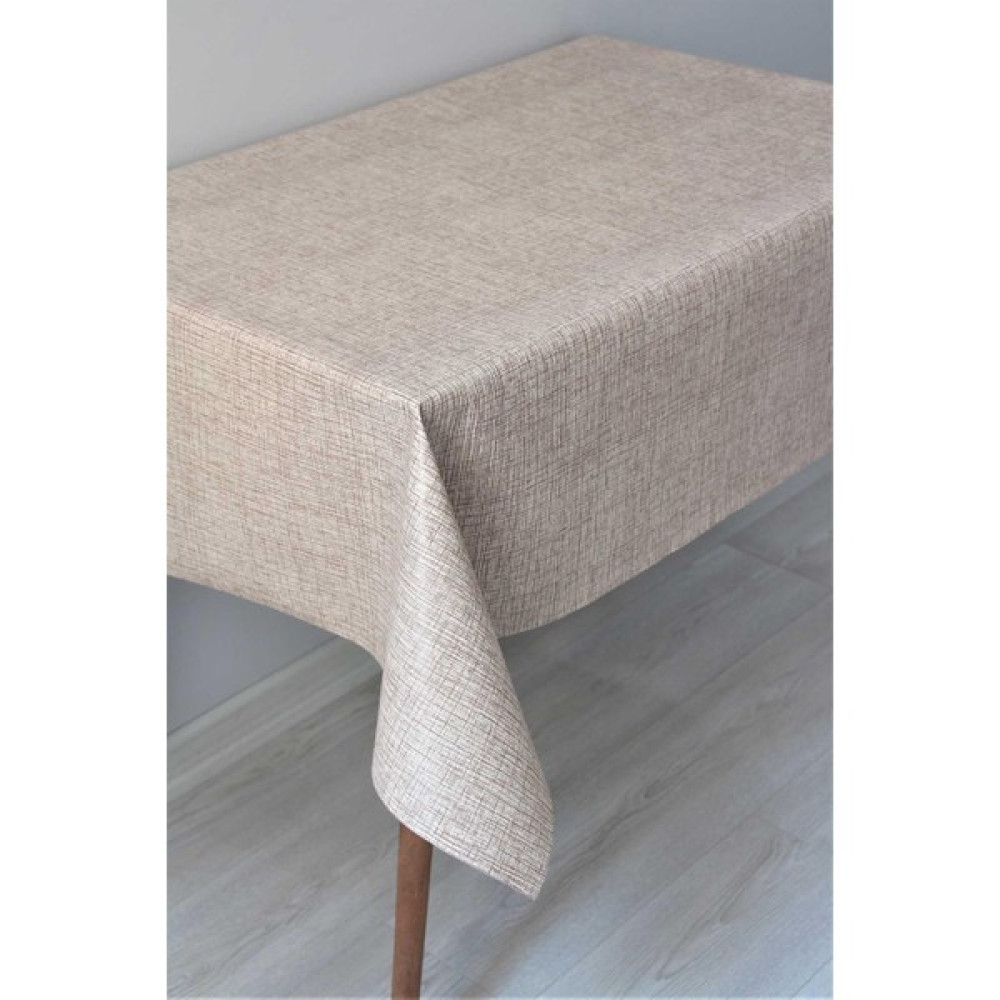 Dede Ev Tekstil Elyaf Astarlı Silinebilir Pvc Muşamba Masa Örtüsü 50-D Mrlketen - Kahverengi - 140 x 220 cm Masa Örtüsü Fiyatı