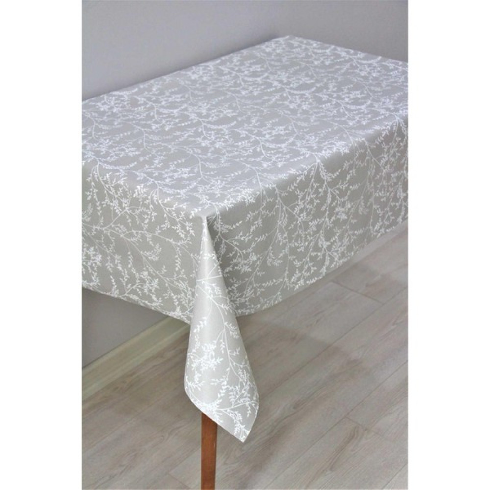 DedeEvTekstil Elyaf Astarlı Silinebilir Pvc Muşamba Masa Örtüsü 203-A Sarmaşık - 130 x 160 cm - Gri Masa Örtüsü Fiyatı