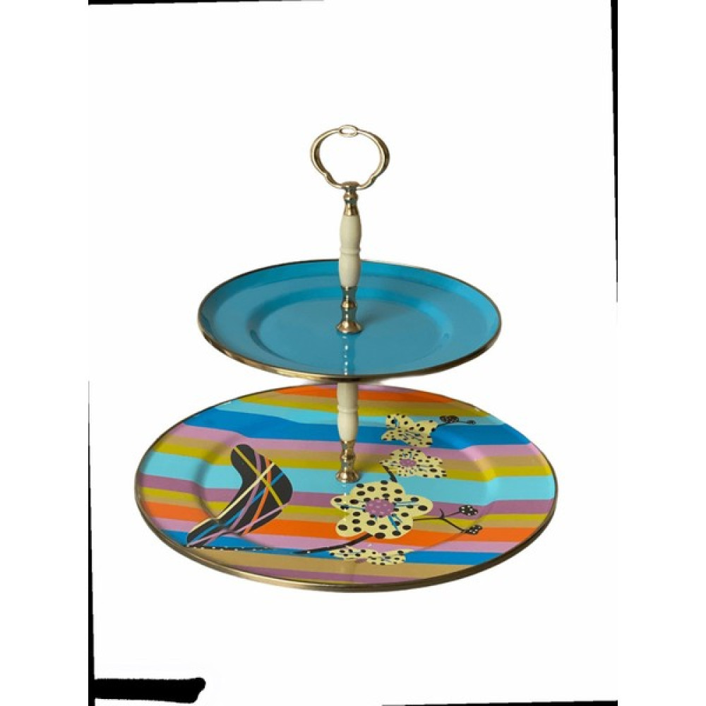 Dedemin Emayeleri Vintage Emaye 2 Katlı Kurabiyelik Cümbüş Ç:30 cm - Renkli Çay / Çaydanlık Setleri Fiyatı