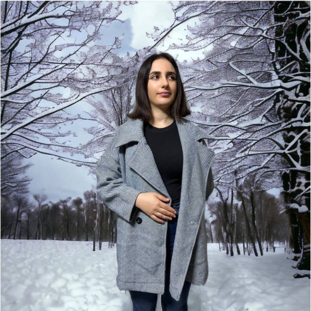 Deef Wear Deefwear Antrasit Balık Sırtı Oversize Kısa Kaban Kadın Kaban Fiyatı