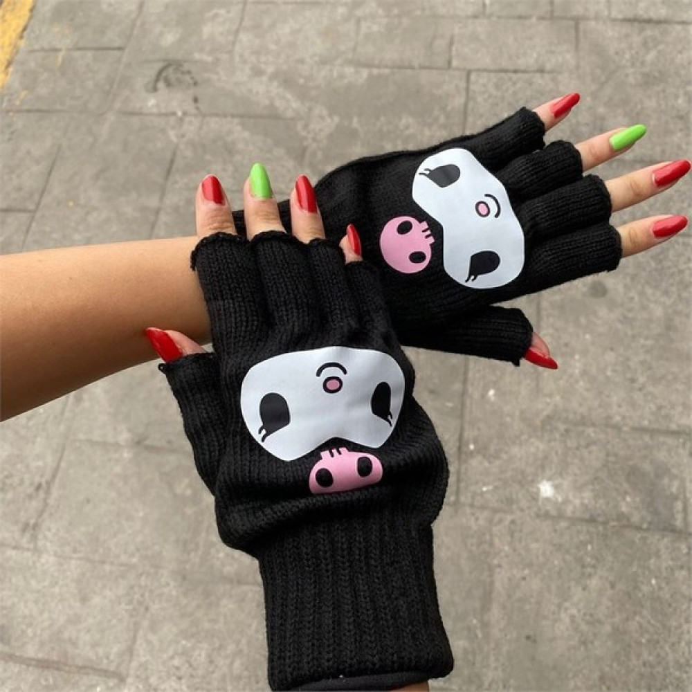 Deef Wear Deefwear Siyah Kuromi Kesik Parmak Eldiven Eldiven (Outdoor) Fiyatı
