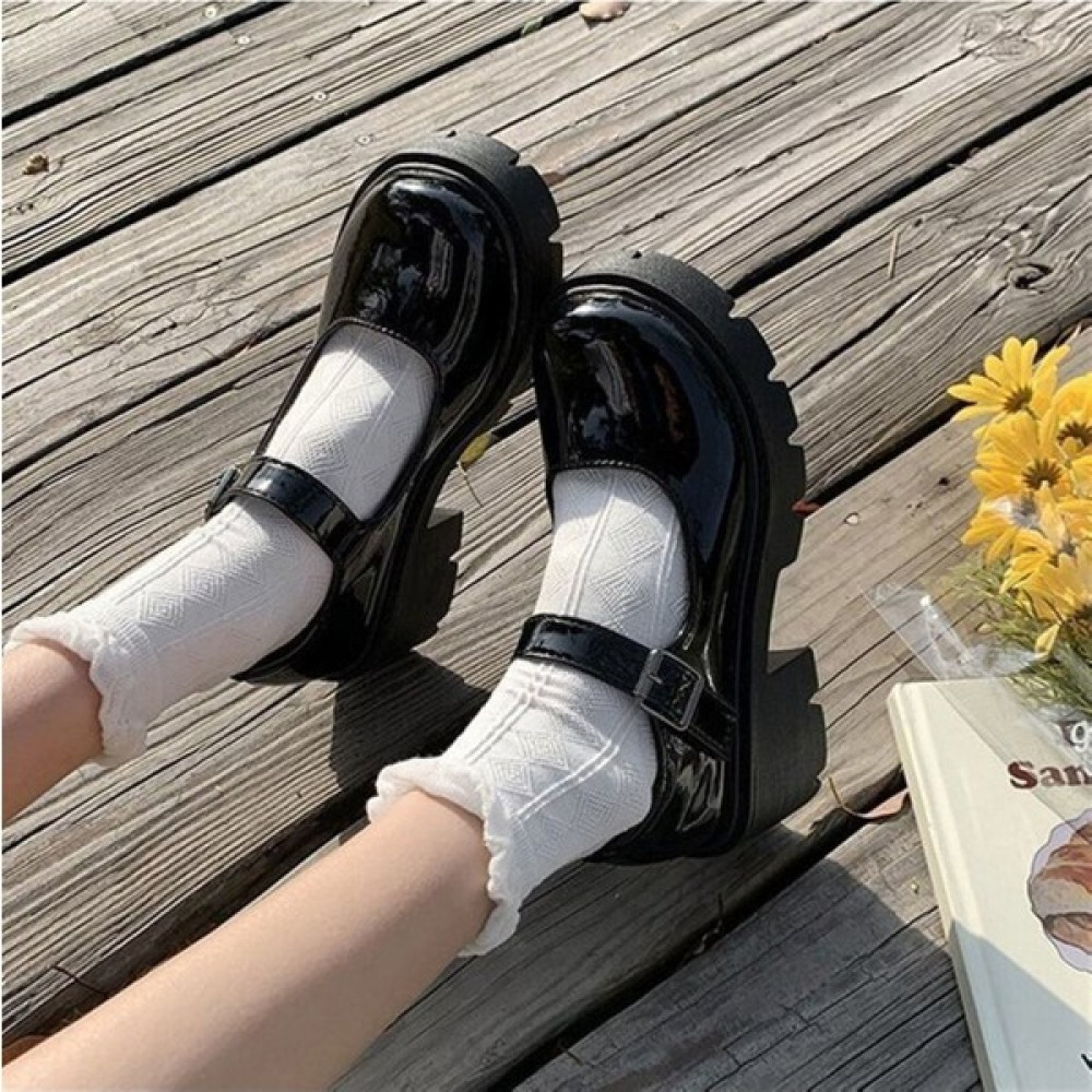 Deef Wear Siyah Rugan Harajuku Tarz Lolita Ayakkabı Kadın Günlük Ayakkabıları Fiyatı