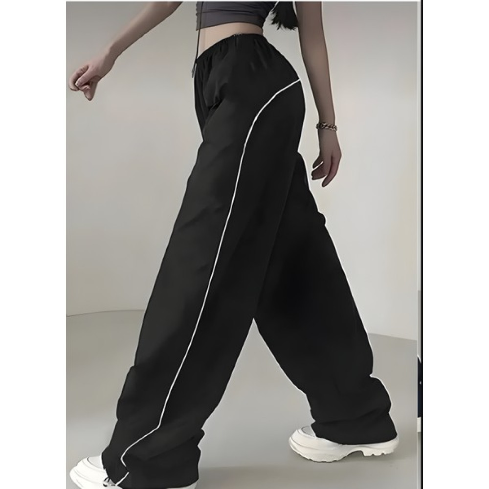 Deef Wear Y2K Harajuku Tek Biye Siyah Paraşüt Pantolon/eşofman Altı Kadın Eşofman Fiyatı