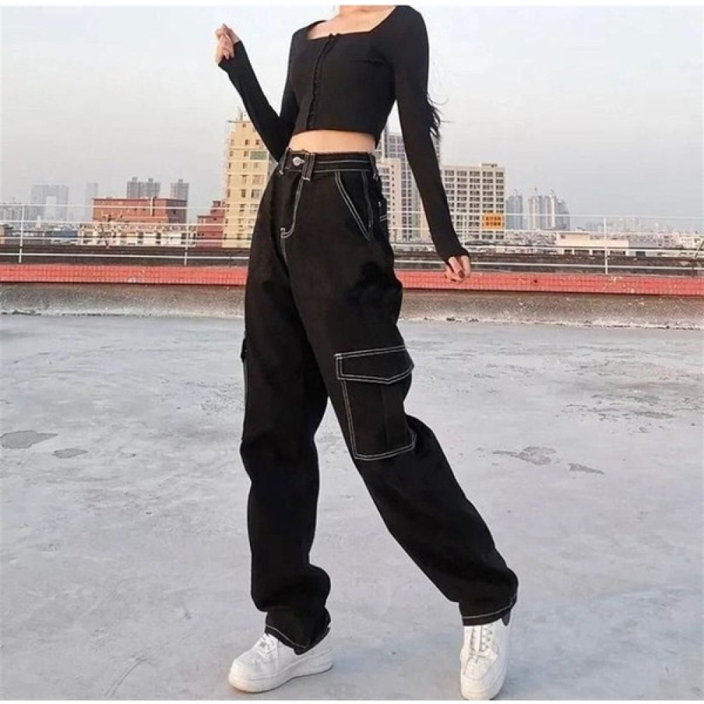 Deef Wear Y2K Harajuku Ters Dikiş Kargo Pantolon Kadın Pantolon Fiyatı