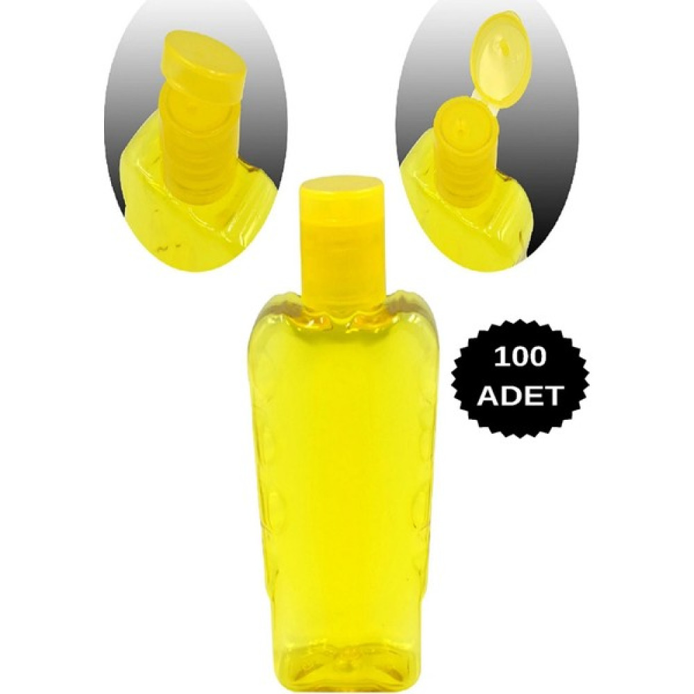 Deembro 100 ml Sarı Plastik Şişe+Fliptop Boş Şişe 100 ml Boş Kolonya Şişesi Şampuan Şişesi Boş Plastik Şişe 100 Adet Hijyen ve Temizlik Fiyatı
