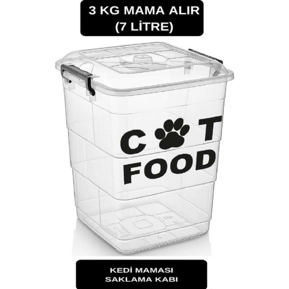 Deembro 3 kg Kapasite Kedi Için Kuru Mama Saklama Kabı Kutusu Boş Kapasite Kedi Maması Saklama Kabı Kutusu Evcil Hayvan Ürünleri Fiyatı
