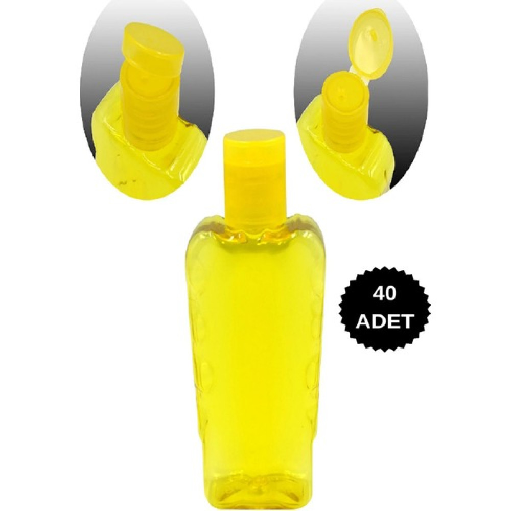 Deembro 40 Adet 100ML Sarı Plastik Şişe +Fliptop Kapak Boş Şişe 100 ml Boş Kolonya Şişesi Hijyen ve Temizlik Fiyatı