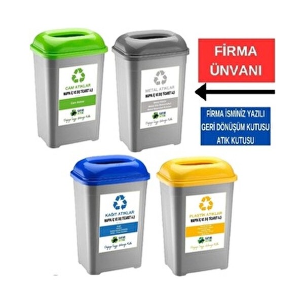 Deembro Firma Ismi Yazılı Sıfır Atık Kutusu 50 lt 4 Adet Geri Dönüşüm Kutusu Kağıt Plastik Cam Metal 33*43*60 cm SSD / Solid State Drive Fiyatı