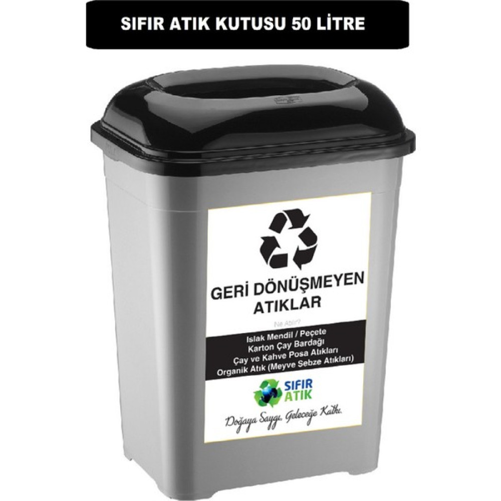 Deembro Geri Dönüşmeyen Atıklar İçin Sıfır Atık Kutusu Geri Dönüşüm Kutusu Plastik 50 Lt Atık Toplama - 50 litre Dekoratif Bahçe Ürünleri Fiyatı
