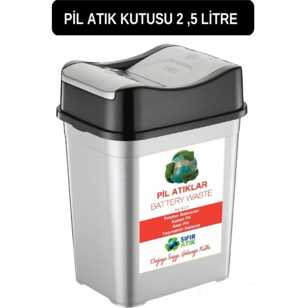 Deembro Pil Atık Kutusu 2,5 Lt Sıfır Atık Kutusu Geri Dönüşüm Kutusu Pil Sıfır Atık Toplama Kutusu - 2,5 LİTRE Dekoratif Bahçe Ürünleri Fiyatı