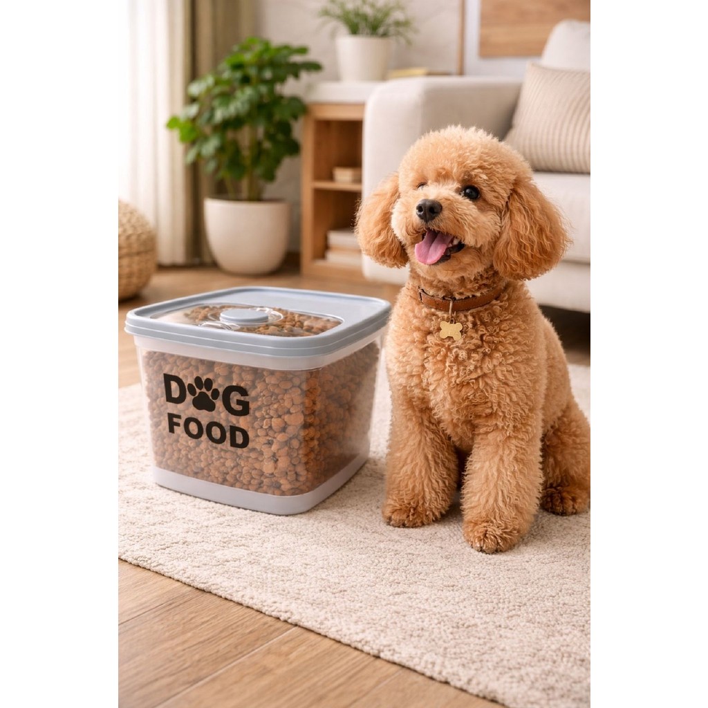 Deembro Sürgülü Köpek Maması Saklama Kabı Vakumlu Sızdırmaz Hava Almaz 10 Lt Ortalama 4 kg Mama Alır Eşya Saklama / Düzenleme Fiyatı