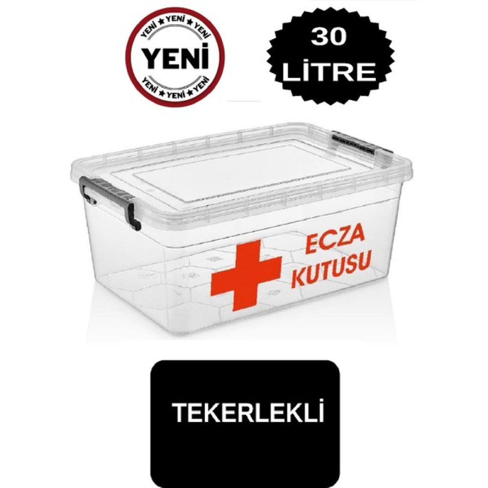 Deembro Tekerlekli Büyük Ecza Kutusu 30 Lt Ilk Yardım Ecza Dolabı Çantası Ilaç Kutusu Ilaç Saklama Kabı Tekerlekli Ecza Banyo Dolabı / Mobilyası Fiyatı