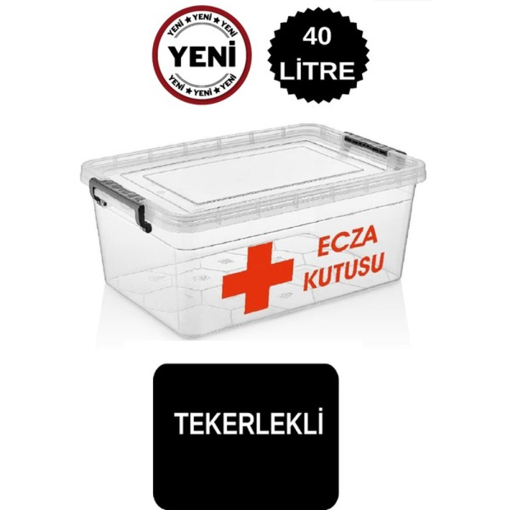 Deembro Tekerlekli Büyük Ecza Kutusu 40 Lt Ilk Yardım Ecza Dolabı Çantası Ilaç Kutusu Ilaç Saklama Kabı Tekerlekli Ecza Banyo Dolabı / Mobilyası Fiyatı
