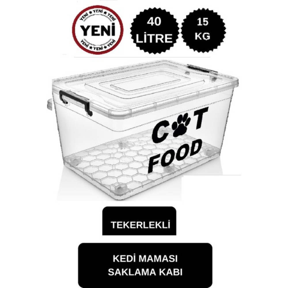 Deembro Tekerlekli Kedi Mama Saklama Kabı 15 kg Mama Saklama Kabı Kuru Mama Saklama Kutusu Kedi Maması Evcil Hayvan Ürünleri Fiyatı