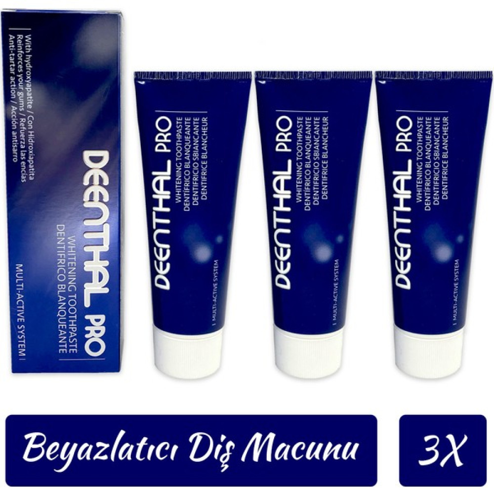 Deenthal Pro 3 Adet Ekstra Diş Macunu Çürüklere Karşı Koruyucu 3x75 ml Diş Macunları Fiyatı