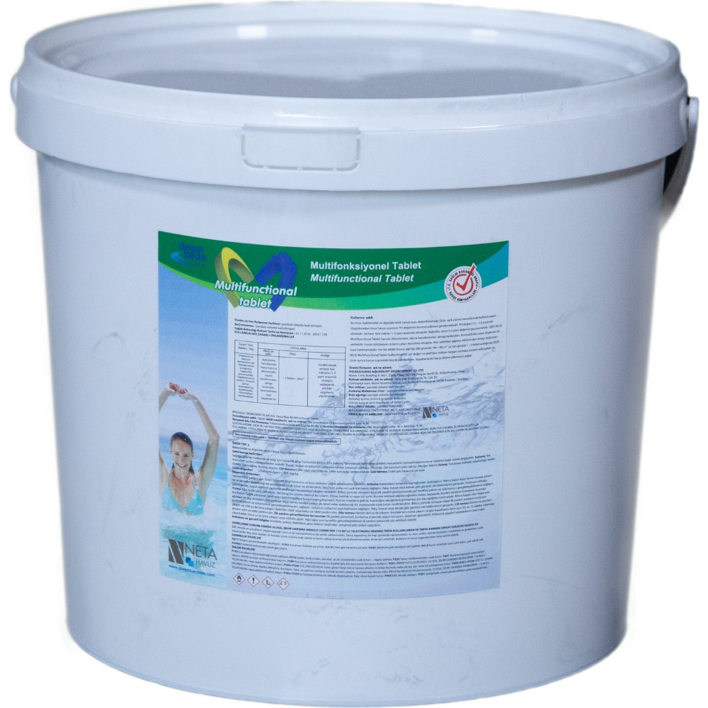 Deep Blue 10 kg Multıfunctıonal Stabilize Triklor Multı Tablet 200 gr %90 Klor - Chlorine Tablets Diğer Fiyatı