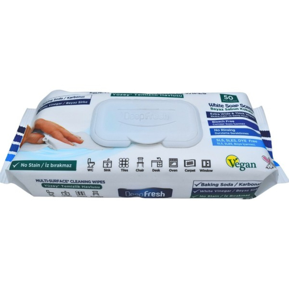 Deep Fresh Iz Bırakmaz Yüzey Temizleme Havlusu Karbonat & Beyaz Sirke 50 Yaprak Temizlik Malzemeleri Fiyatı