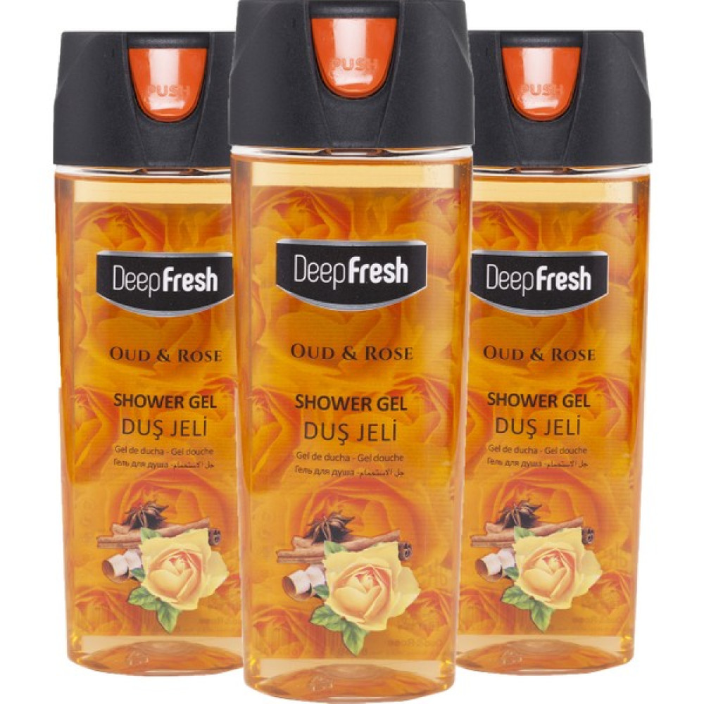 Deep Fresh Pratik Kapaklı Duş Jeli Oud & Rose 3 x 500 ml Duş Jelleri ve Banyo Köpükleri Fiyatı