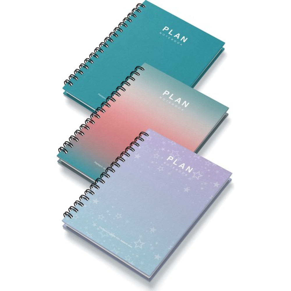 Deep Notebook 3'lü Set Süresiz Planlayıcı Ajanda A5 Spiralli Renk Geçiş Yıldızlar Turkuaz Renk Tasarım Ajanda Fiyatı