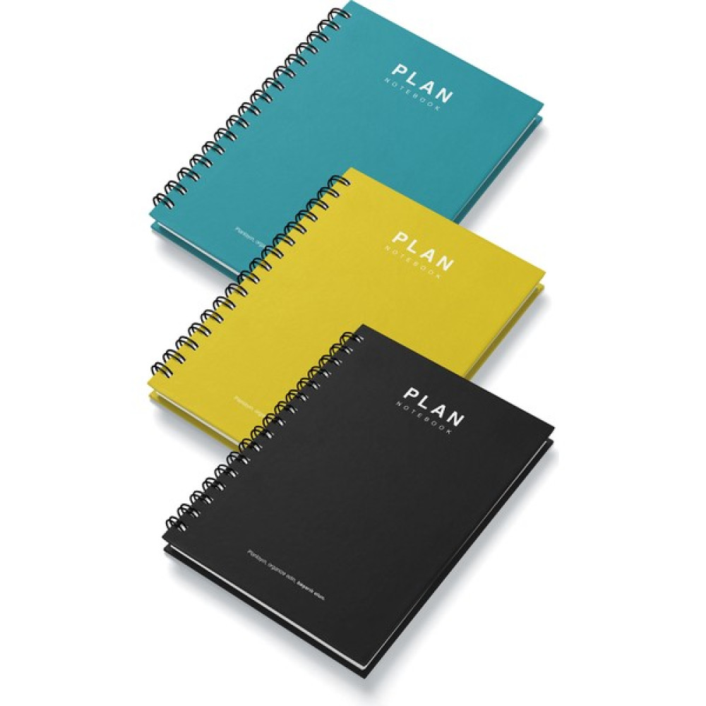 Deep Notebook 3'lü Set Süresiz Planlayıcı Ajanda A5 Spiralli Siyah Sarı Turkuaz Renk Tasarım Ajanda Fiyatı