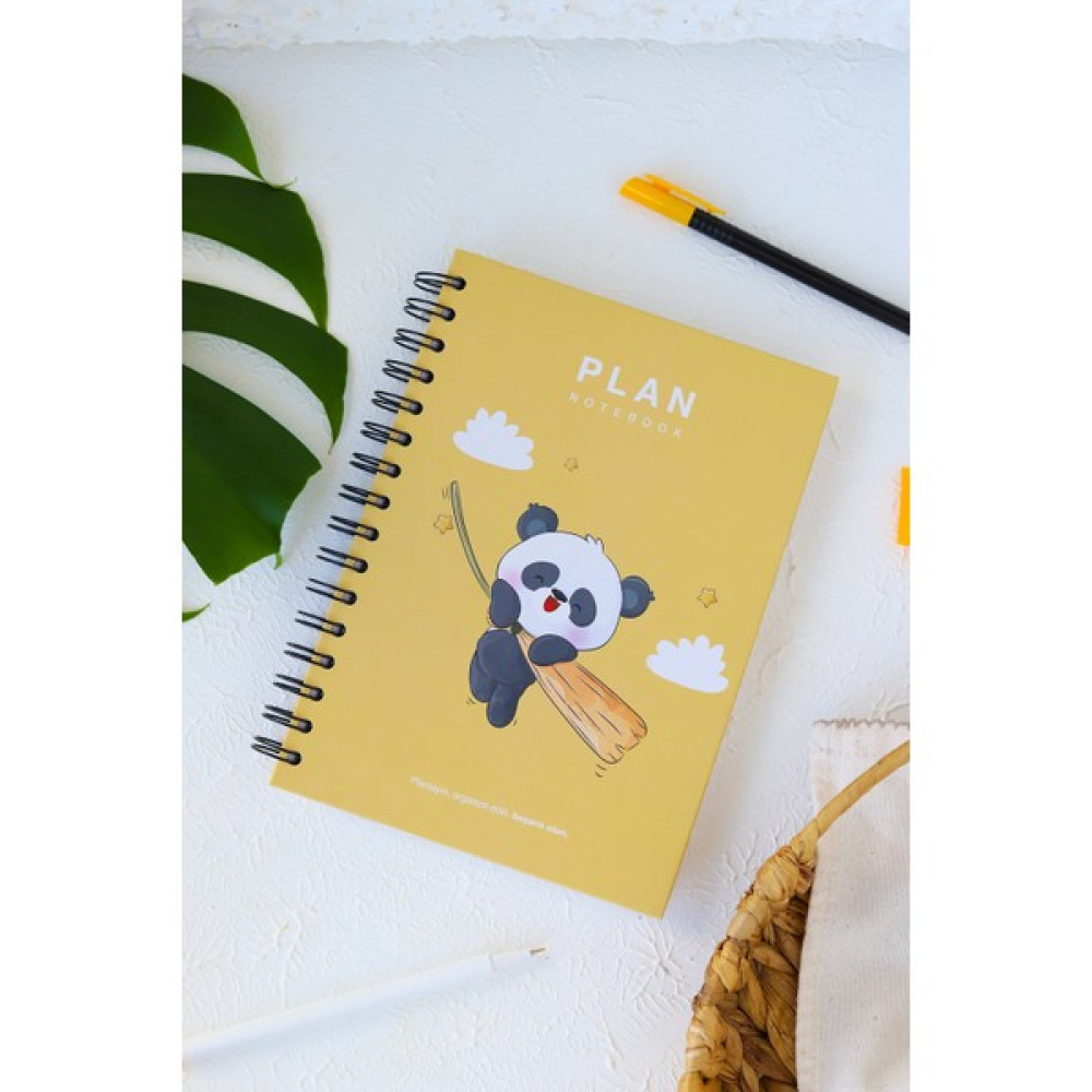 Deep Notebook Süresiz Planlayıcı Ajanda A5 Spiralli Panda Maskot Tasarım Ajanda Fiyatı