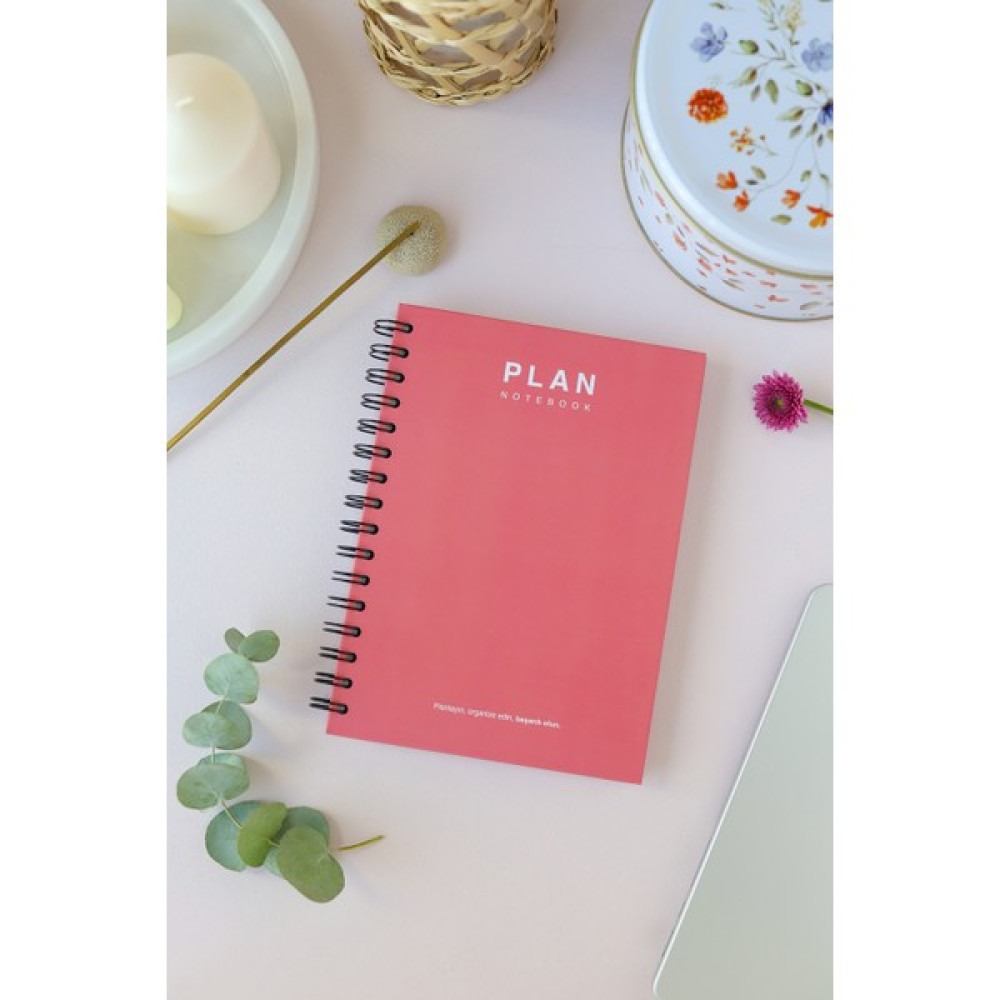 Deep Notebook Süresiz Planlayıcı Ajanda A5 Spiralli Pembe Renk Klasik Tasarım Ajanda Fiyatı
